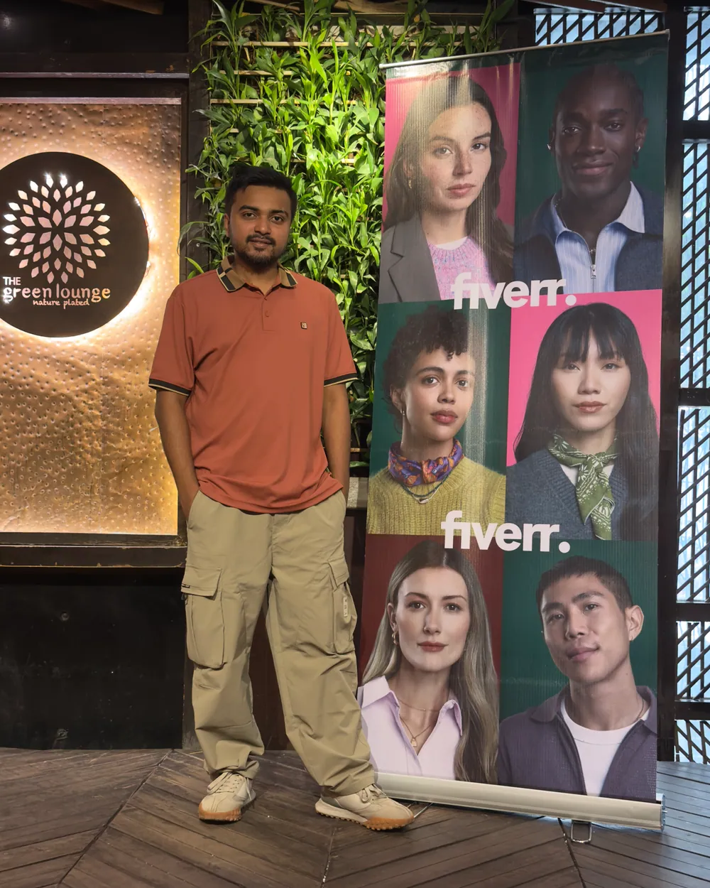 Kazi Talat at a Fiverr event