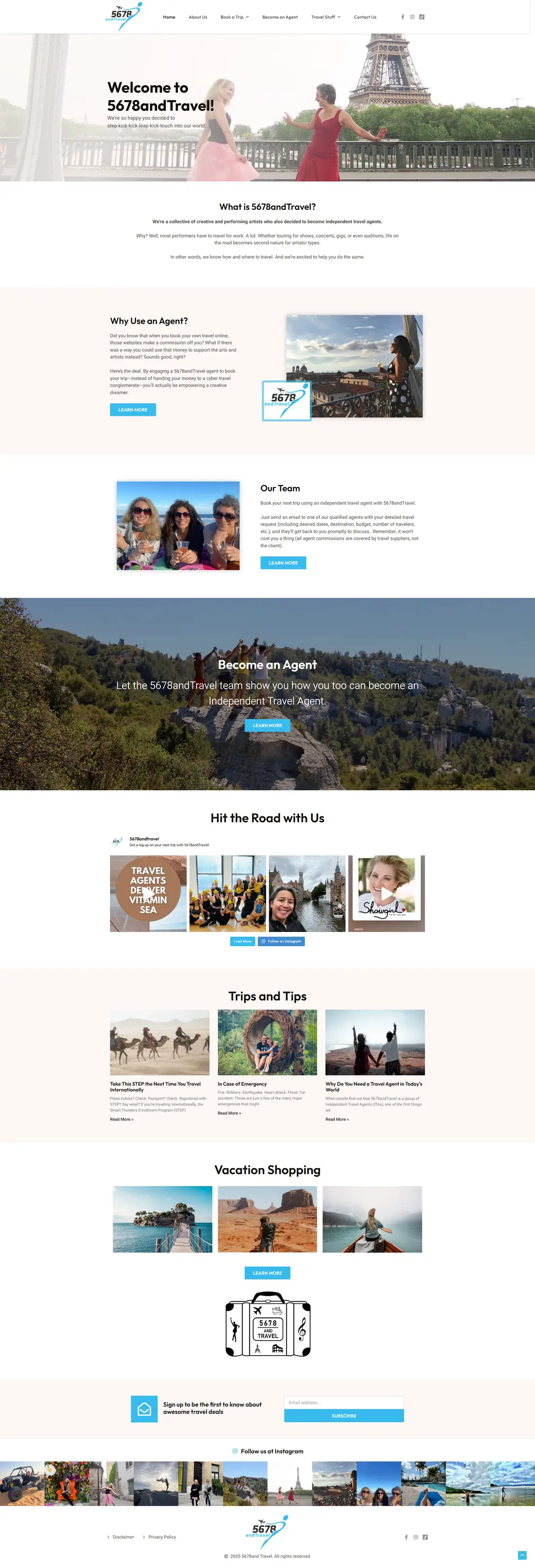 5678 and Travel — Homepage page design
