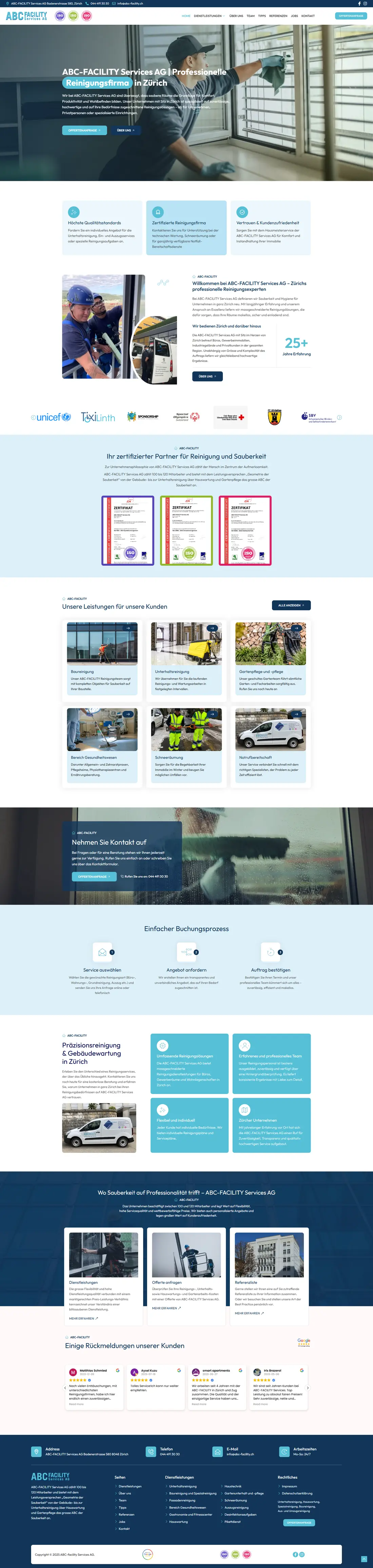 ABC Facility Services — Homepage page design