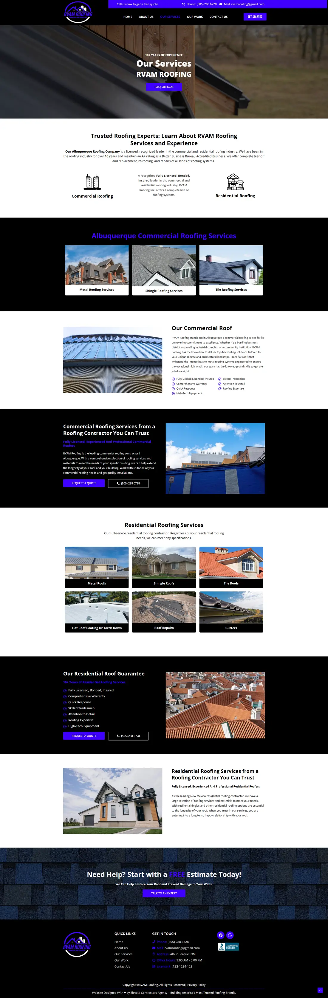 Albuquerque Roofing — Page 3 page design