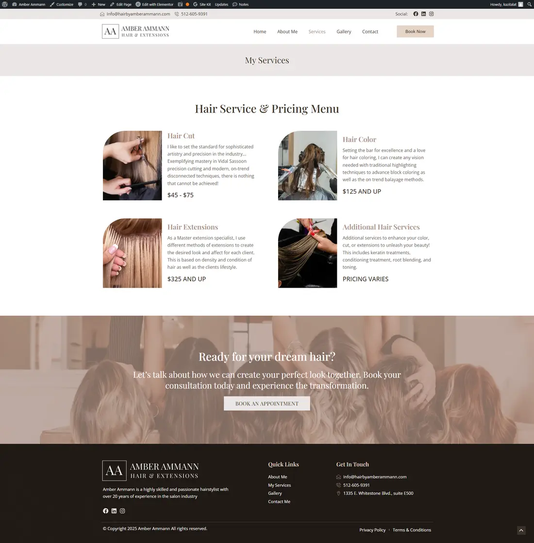 Amber Ammann — Page 4 page design