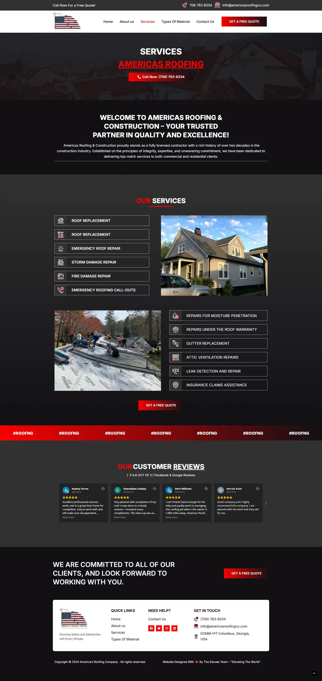 Americas Roofing — Page 2 page design