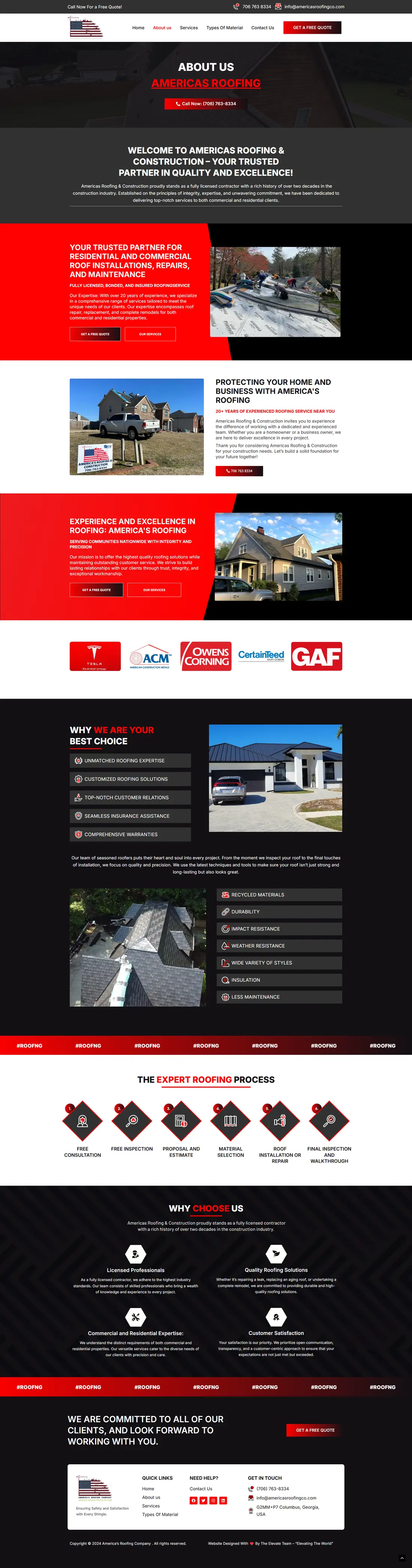 Americas Roofing — Page 3 page design