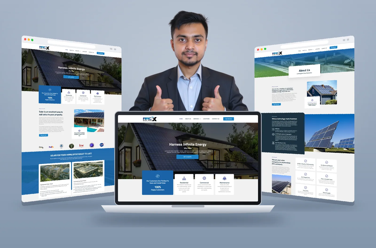 ARC Solar Energy website mockup designed by Kazi Talat