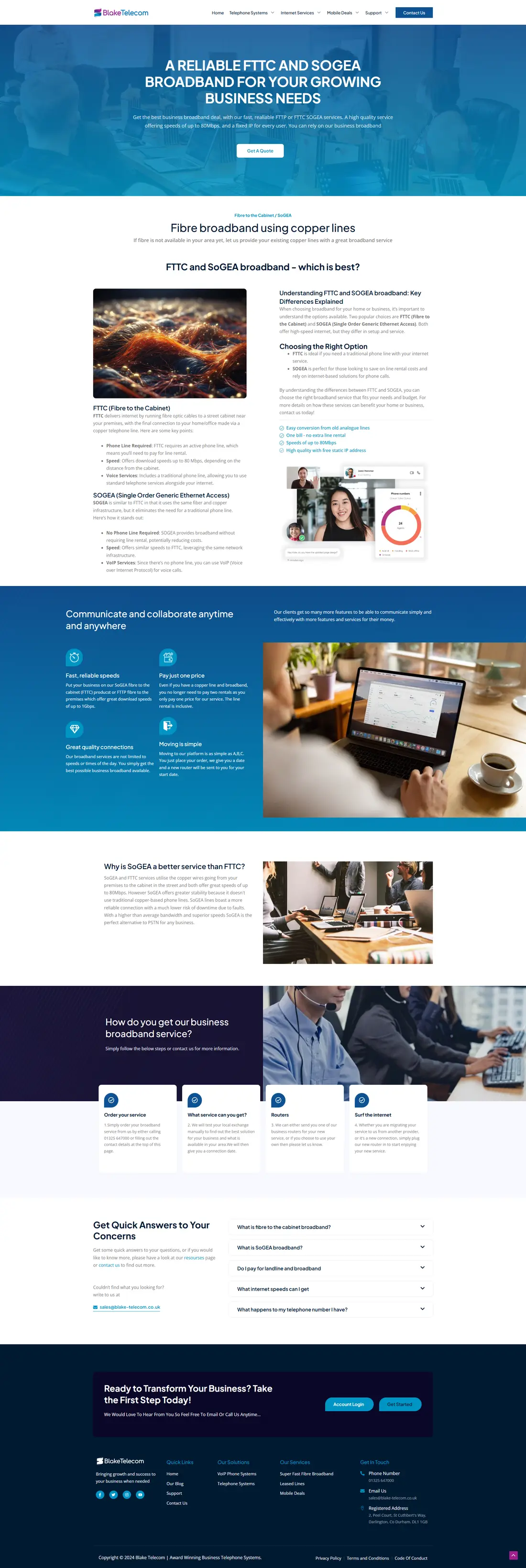 Blake Telecom — Page 2 page design