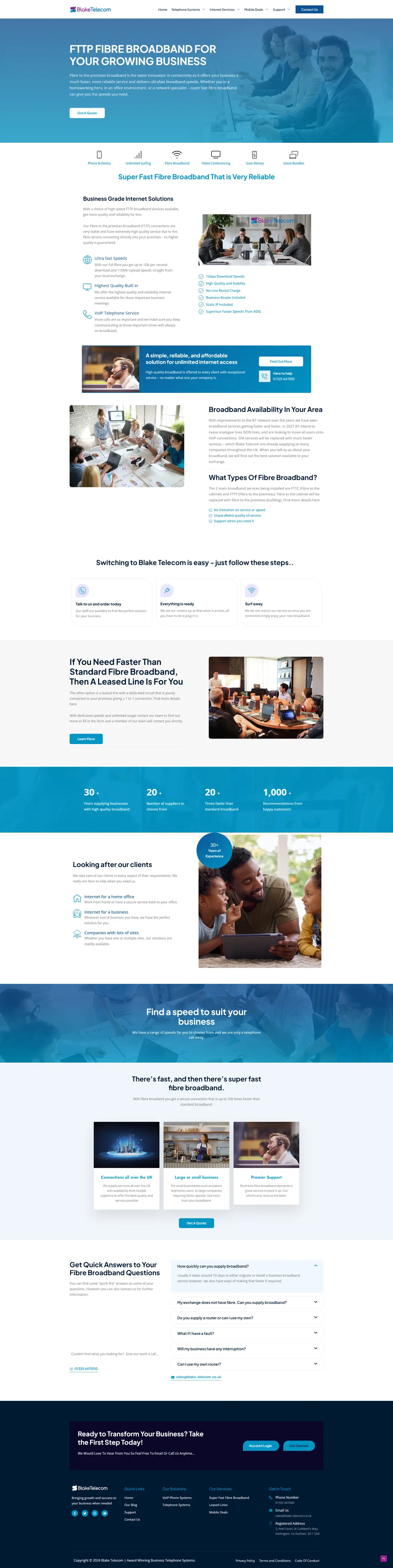 Blake Telecom — Page 3 page design