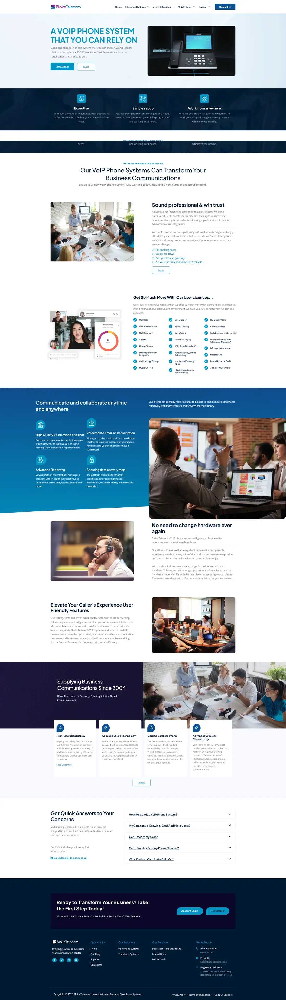 Blake Telecom — Page 4 page design