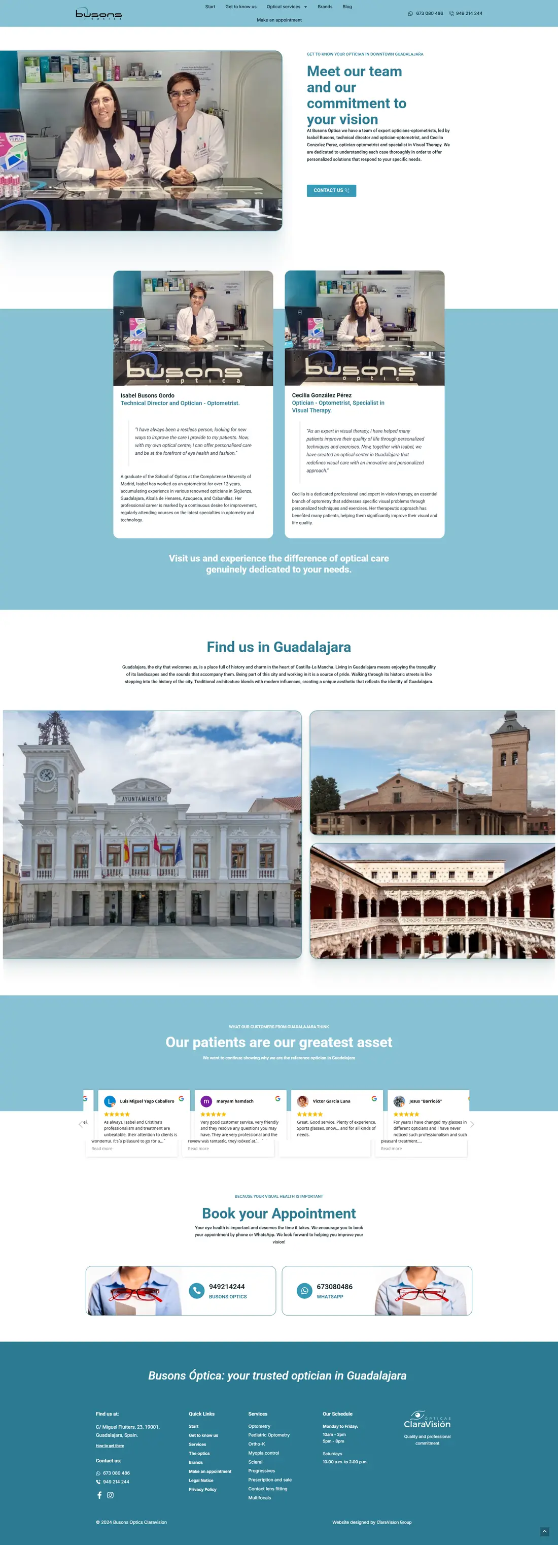 Busons Óptica — Page 2 page design