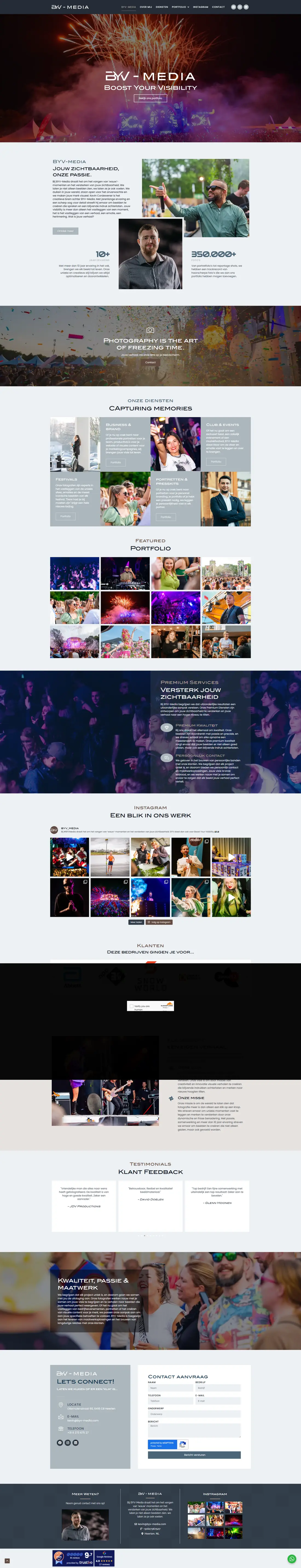 BYV Media — Homepage page design