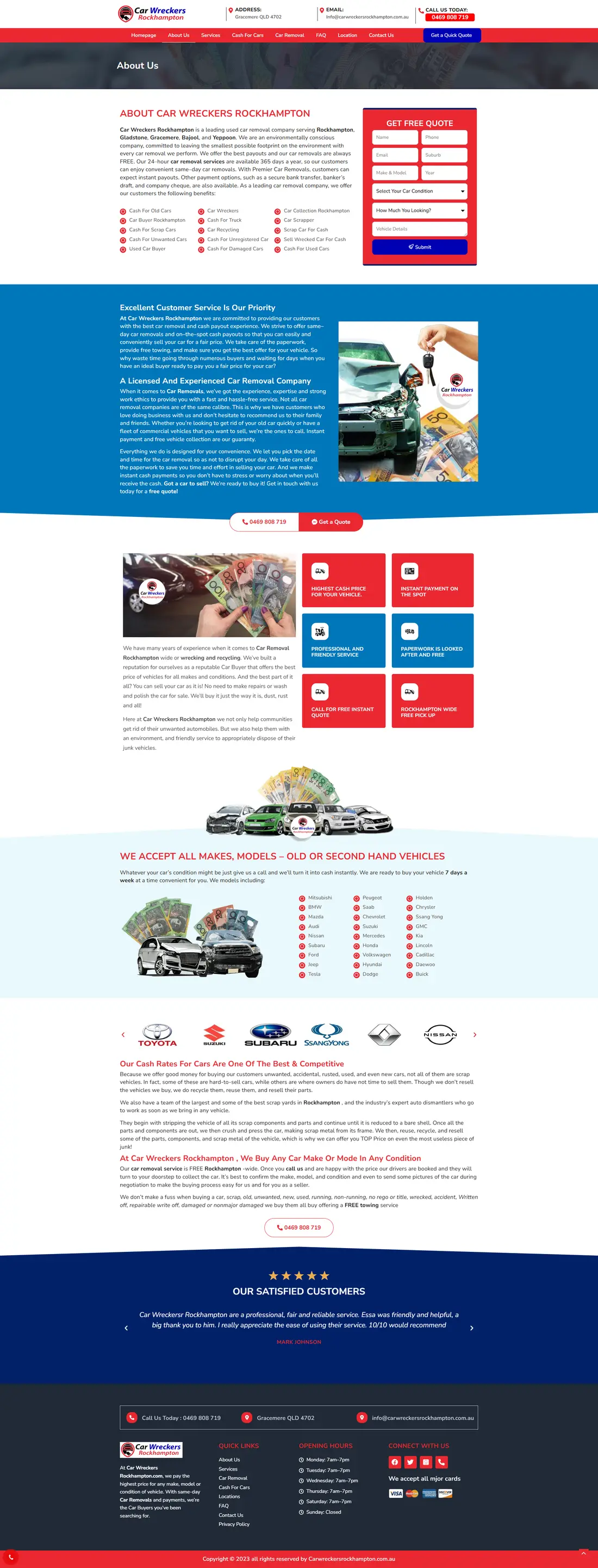 Car Wreckers Rockhampton — Page 2 page design