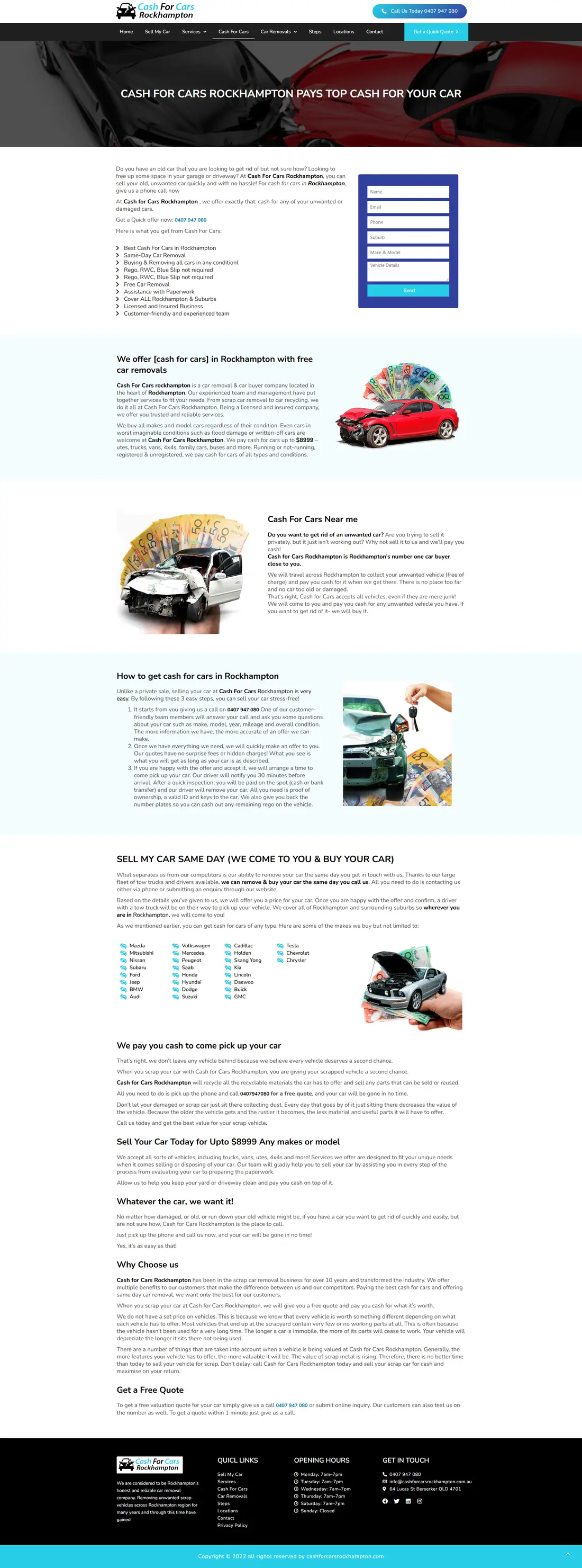 Cash For Cars Rockhampton — Page 2 page design