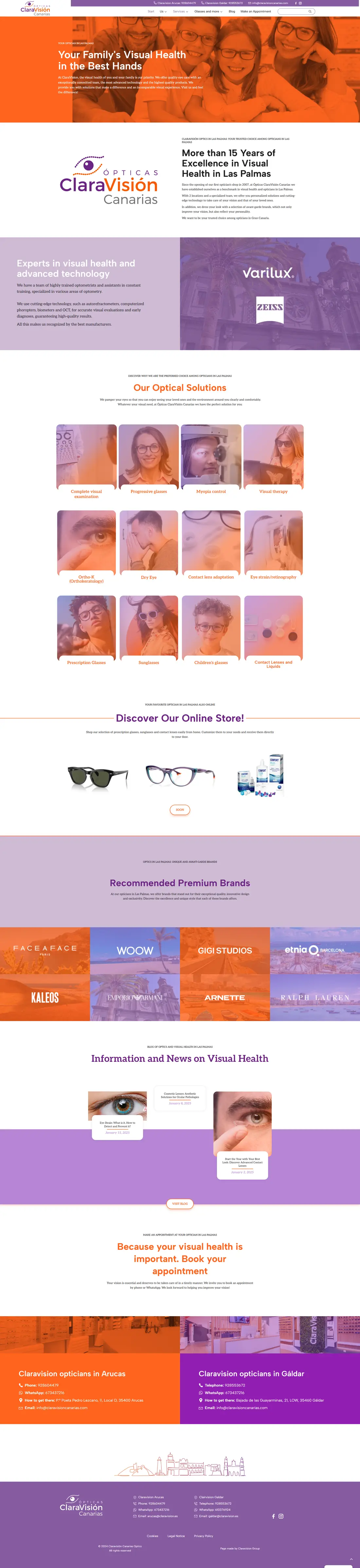 Claravision Canarias — Page 2 page design