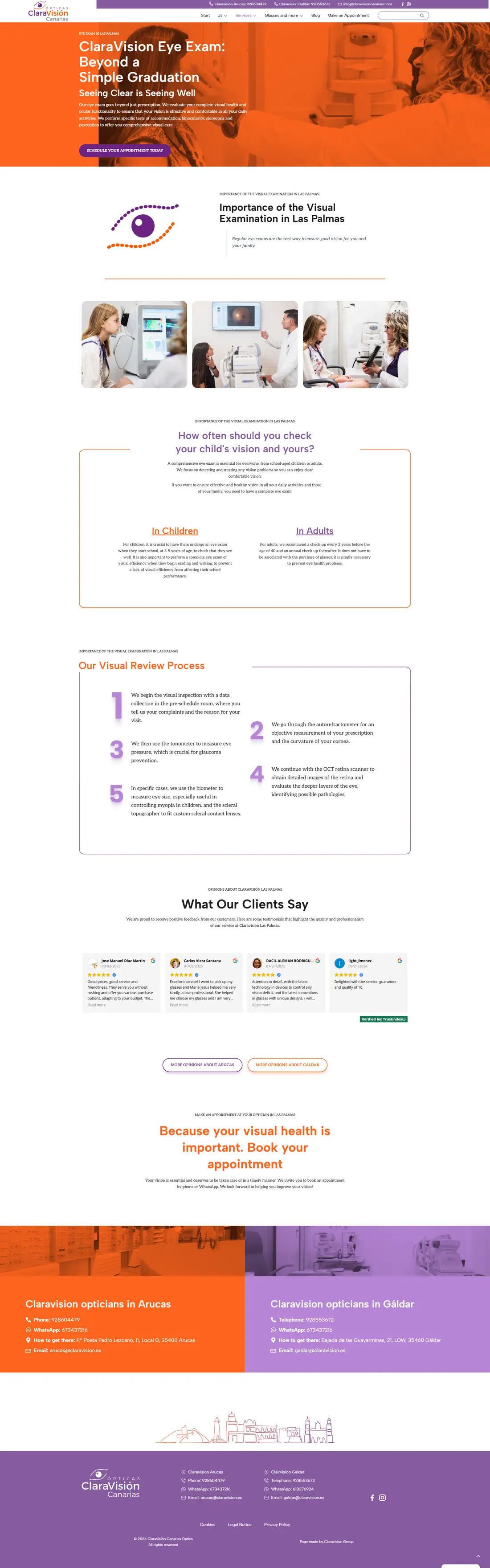 Claravision Canarias — Page 3 page design