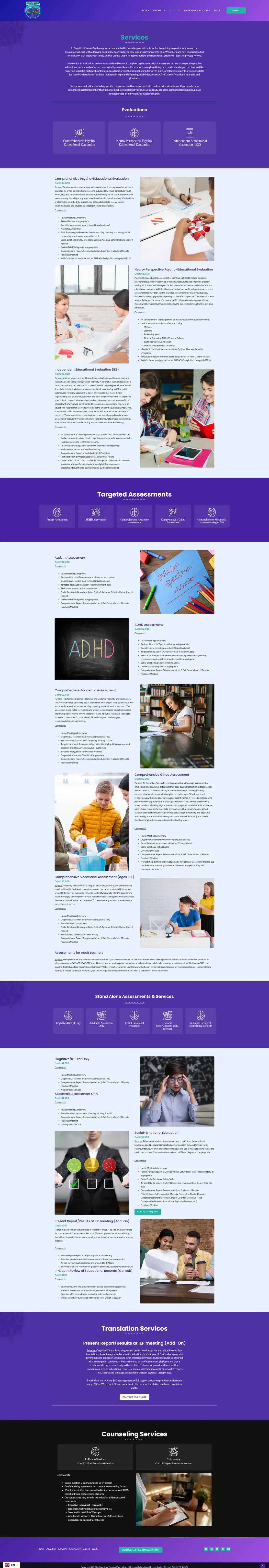 Cognitive Canvas Psychology — Page 2 page design