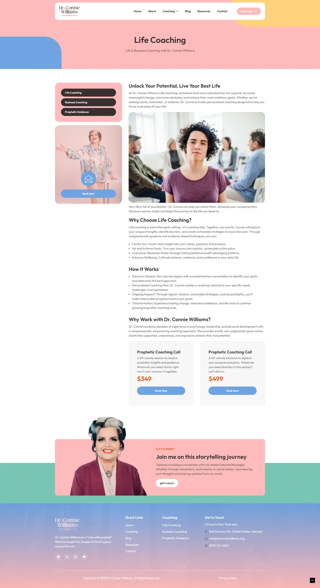 Dr. Connie Williams — Page 2 page design