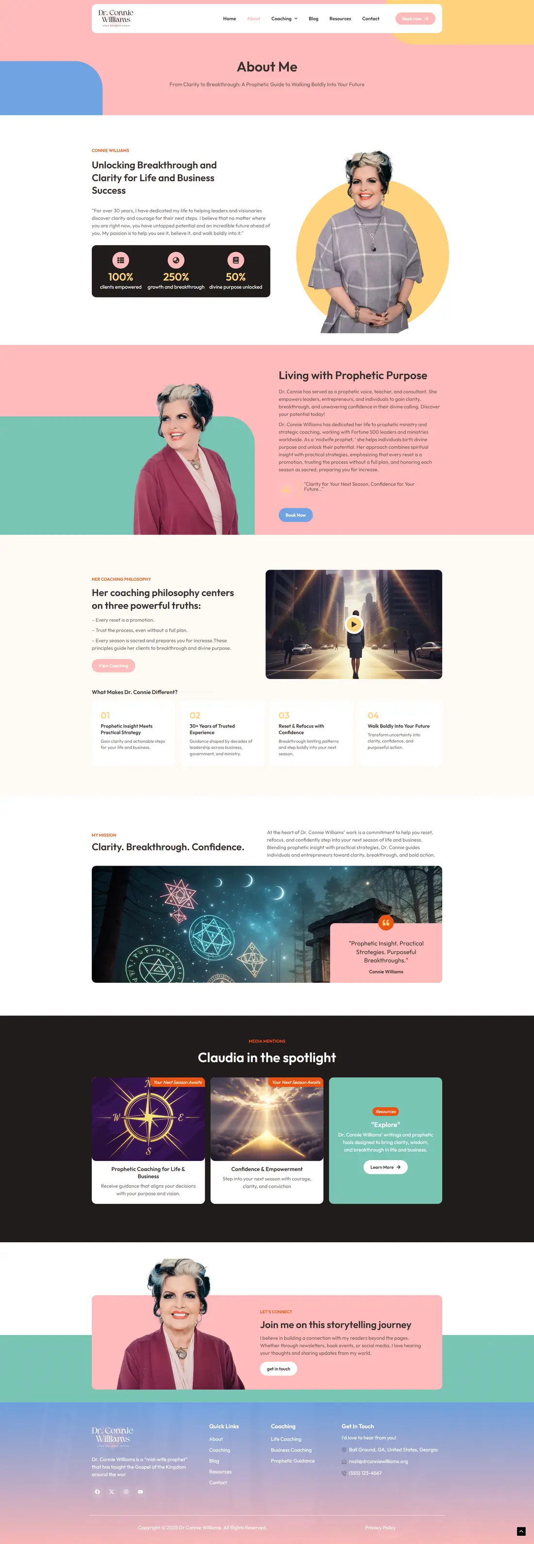 Dr. Connie Williams — Page 3 page design