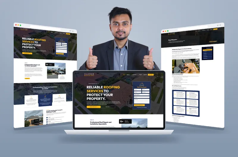 Glauser Roofing website mockup designed by Kazi Talat