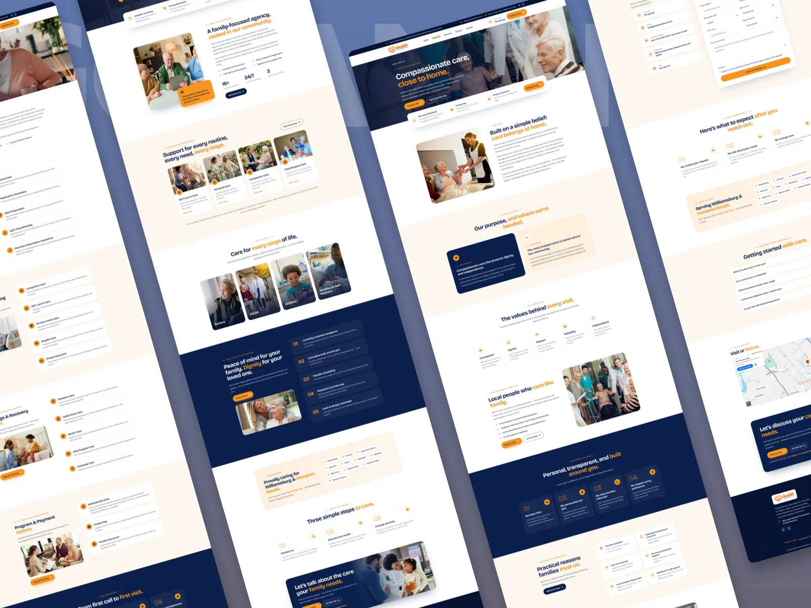 Home Care Agency Website, Virginia page designs