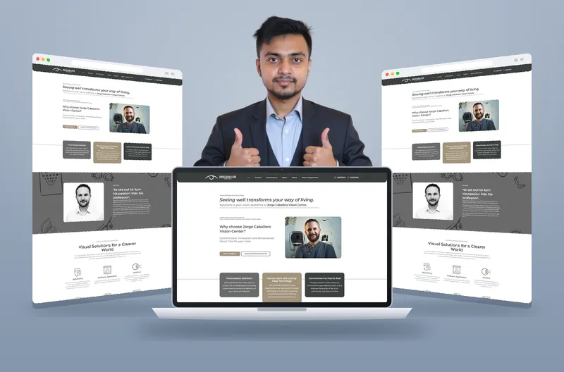 Jorge Caballero Vision Center website mockup designed by Kazi Talat
