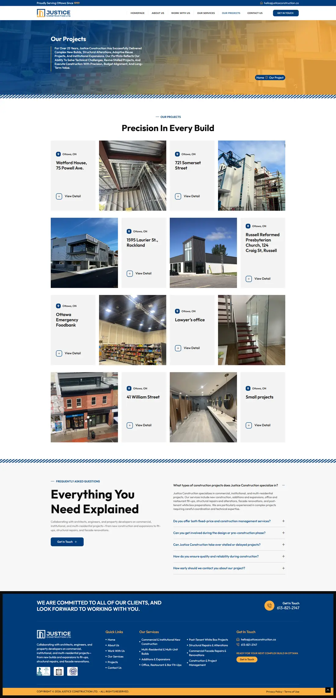 Justice Construction — Page 3 page design