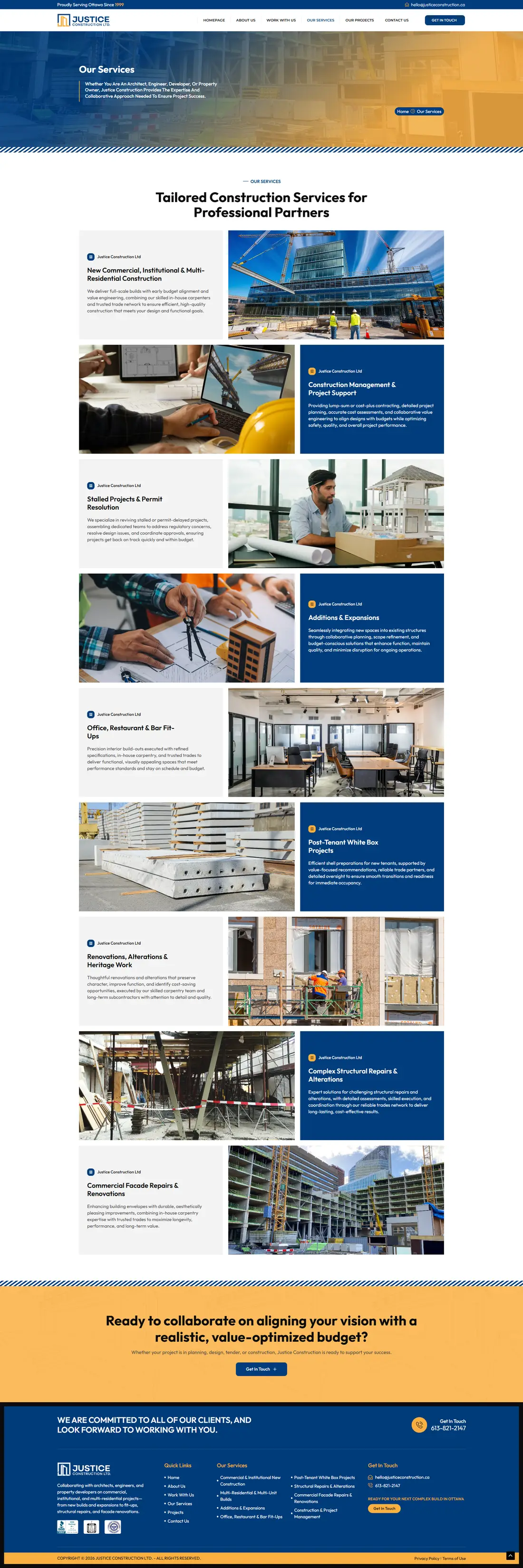 Justice Construction — Page 4 page design