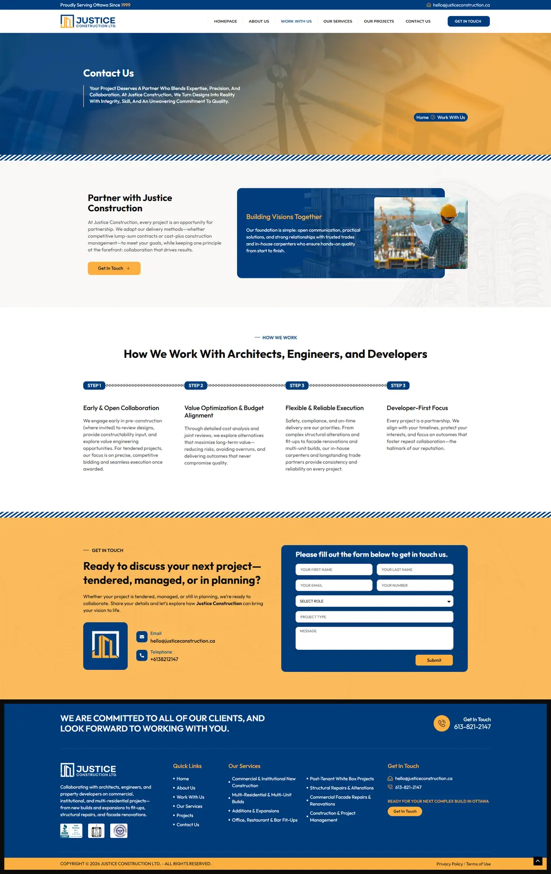 Justice Construction — Page 5 page design