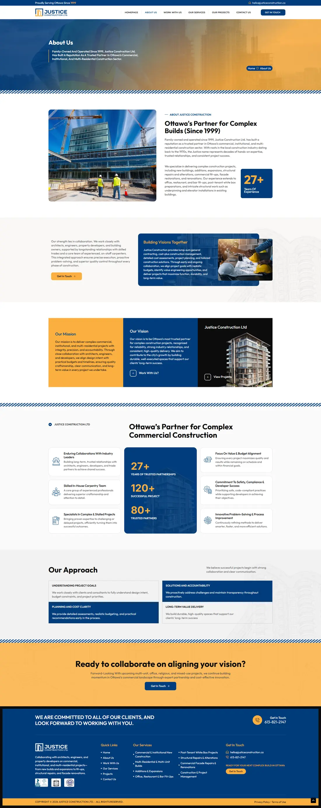 Justice Construction — Page 6 page design
