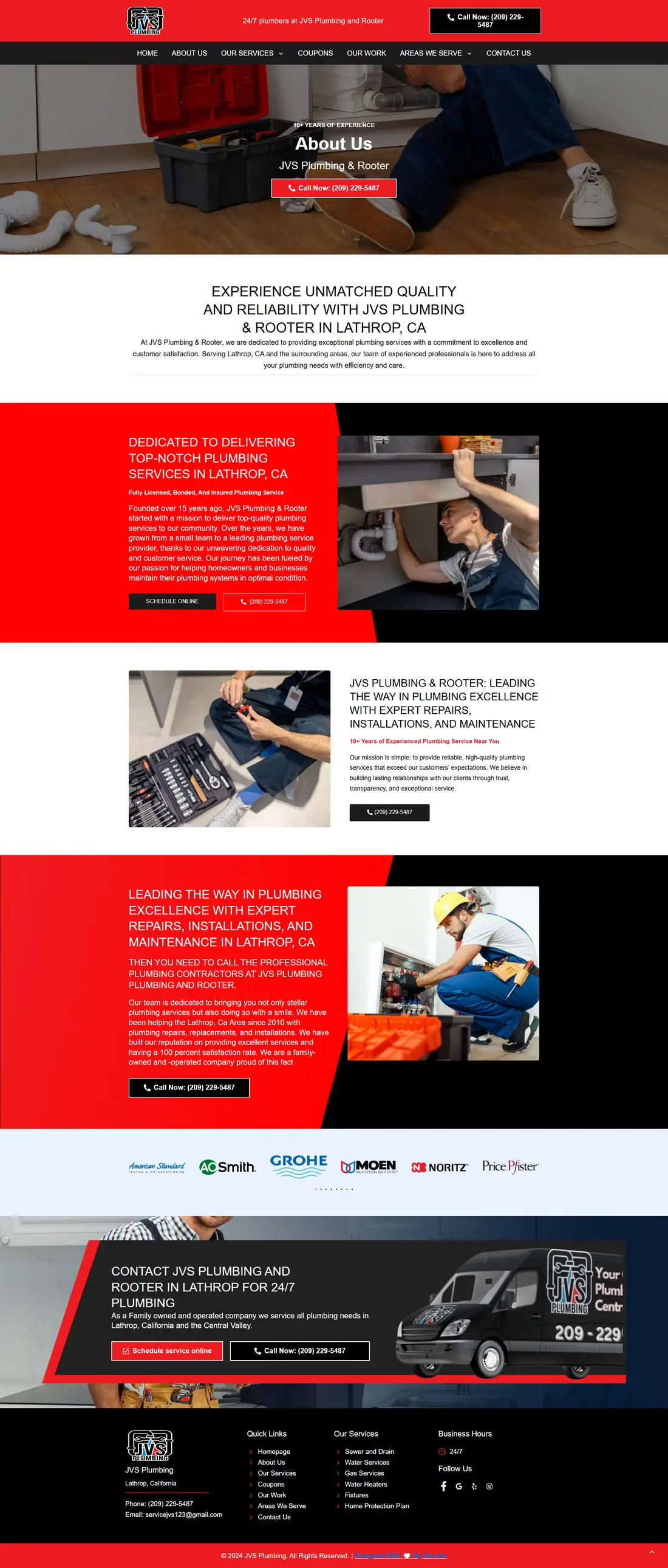 JVS Plumbing Contractors — Page 3 page design
