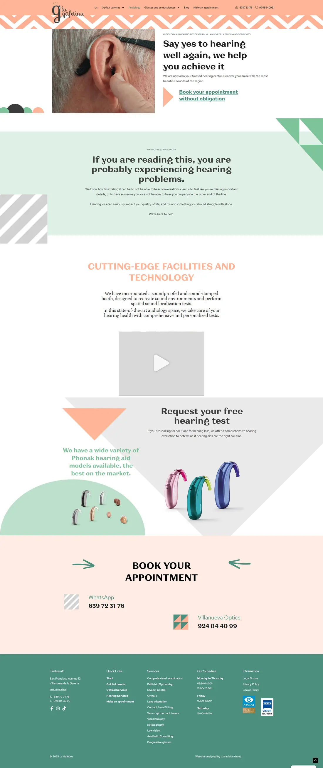 La Gafetina Optics & Hearing — Page 2 page design
