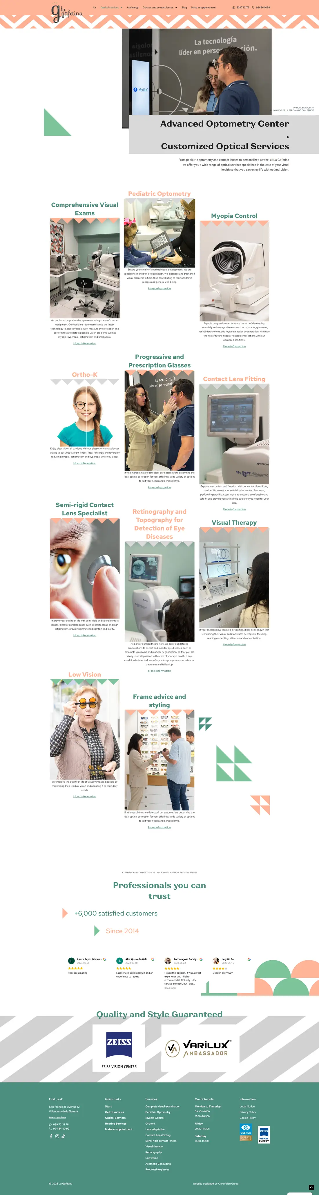 La Gafetina Optics & Hearing — Page 4 page design