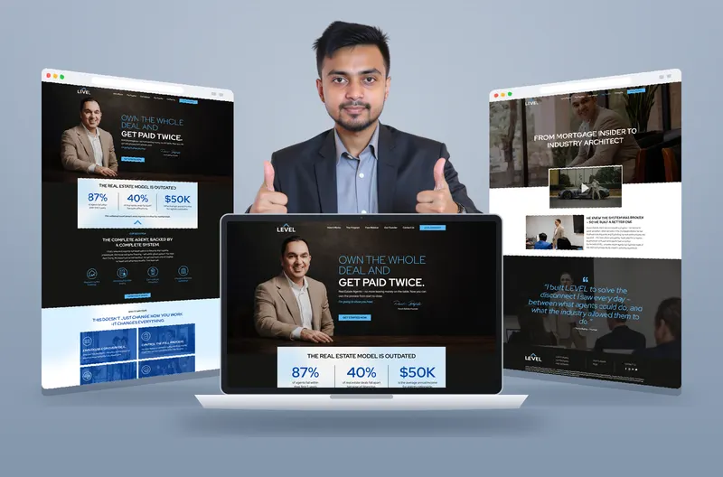 Level website mockup designed by Kazi Talat