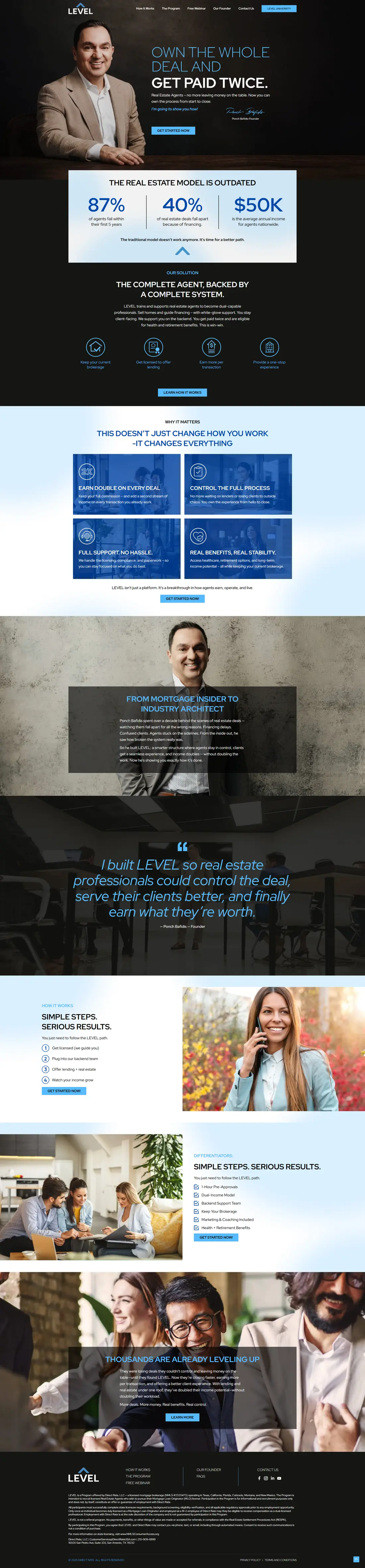 Level — Homepage page design