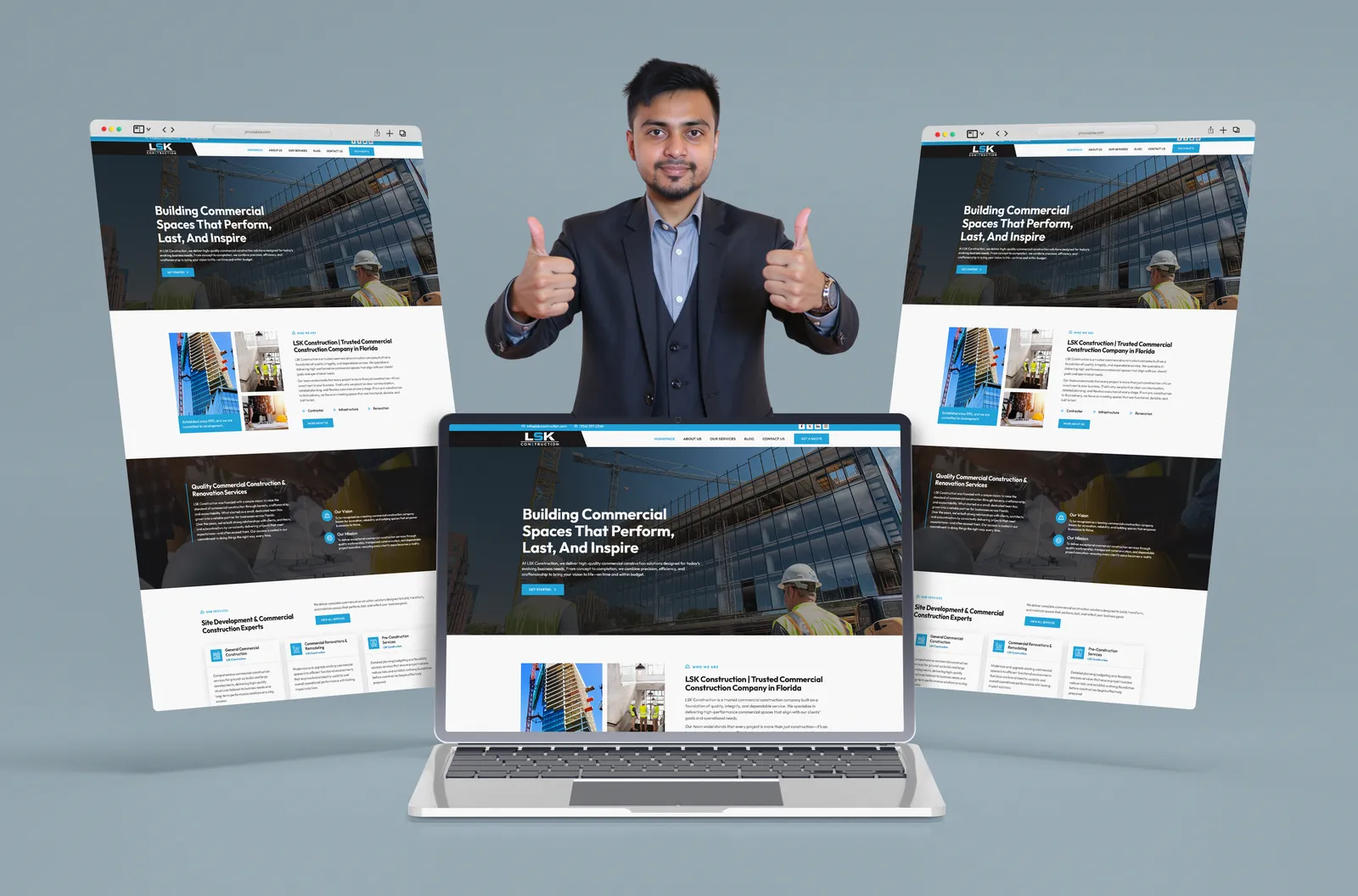 LSK Construction website mockup designed by Kazi Talat