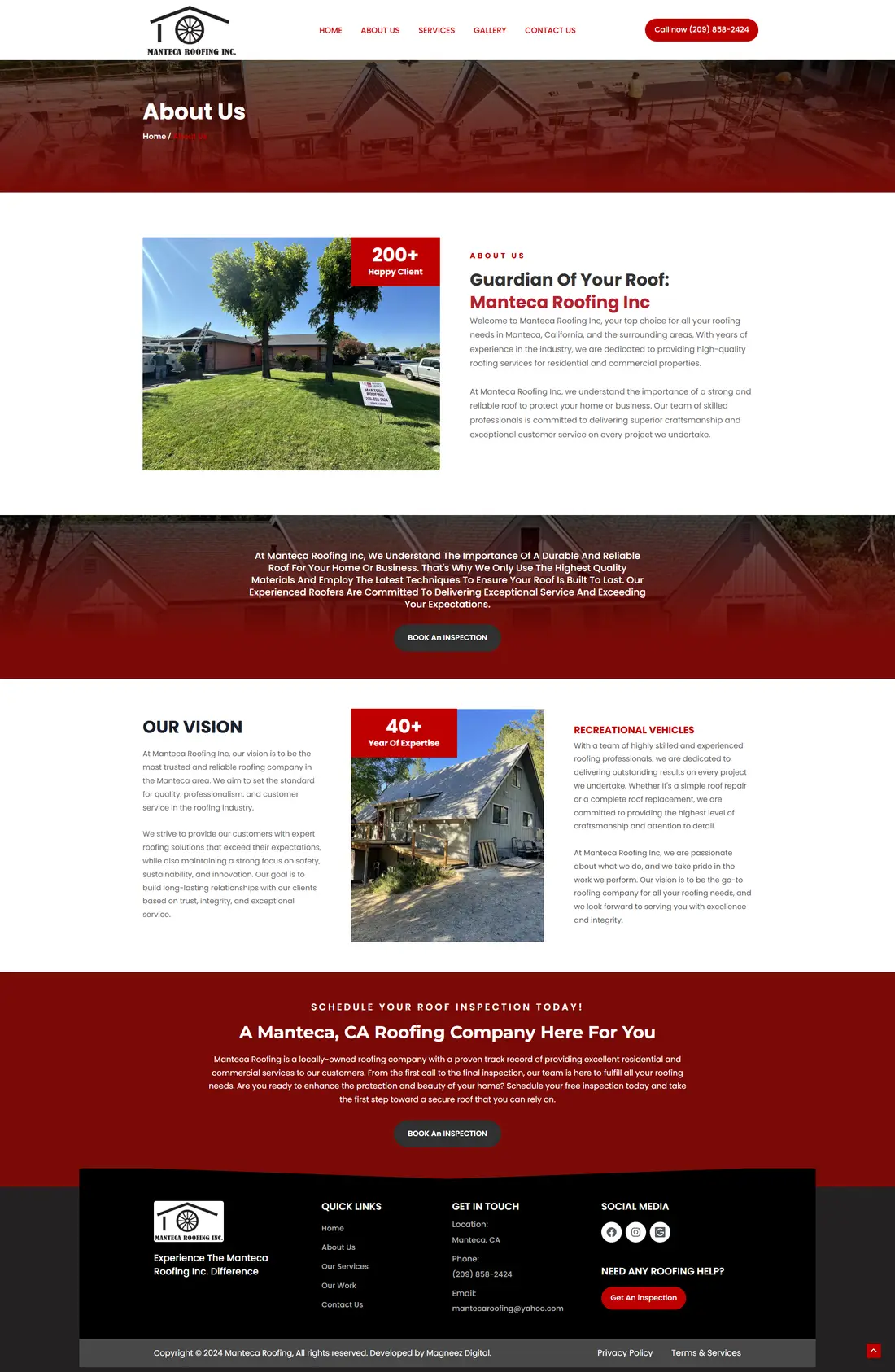 Manteca Roofing — Page 2 page design