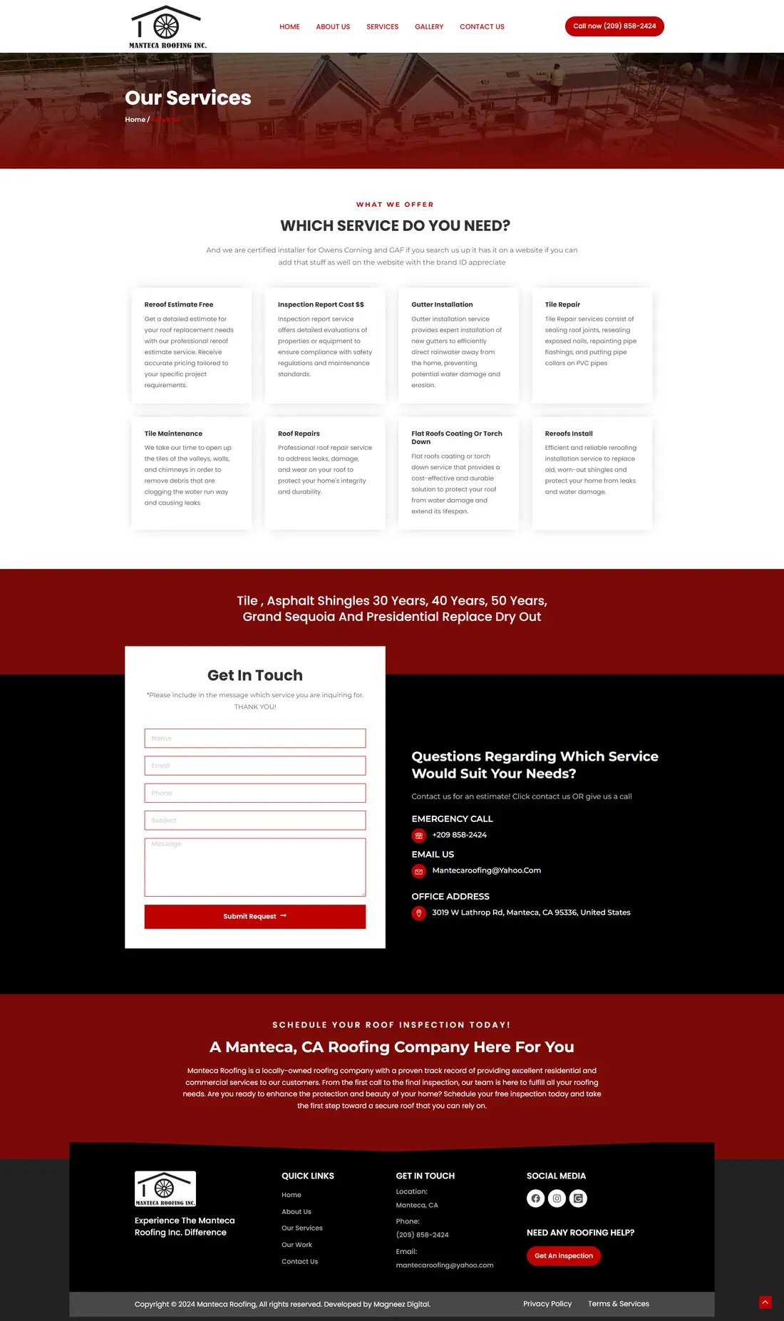 Manteca Roofing — Page 3 page design