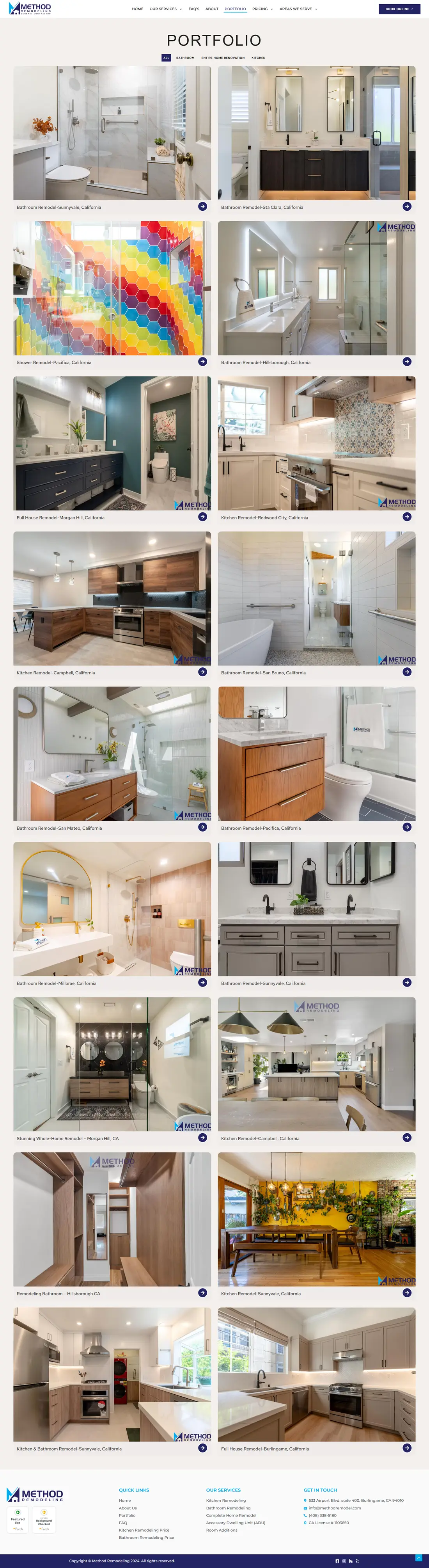 Method Remodeling — Portfolio page design