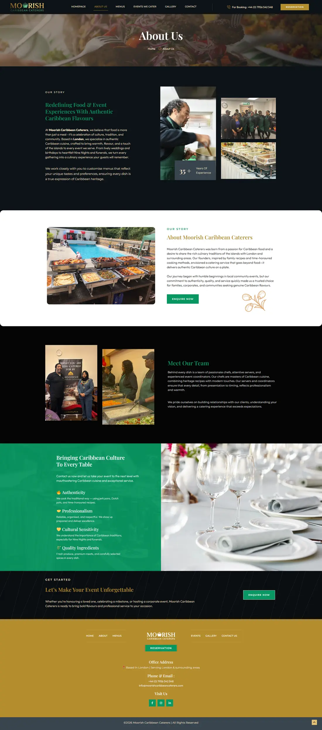 Moorish Caribbean Caterers — Page 3 page design