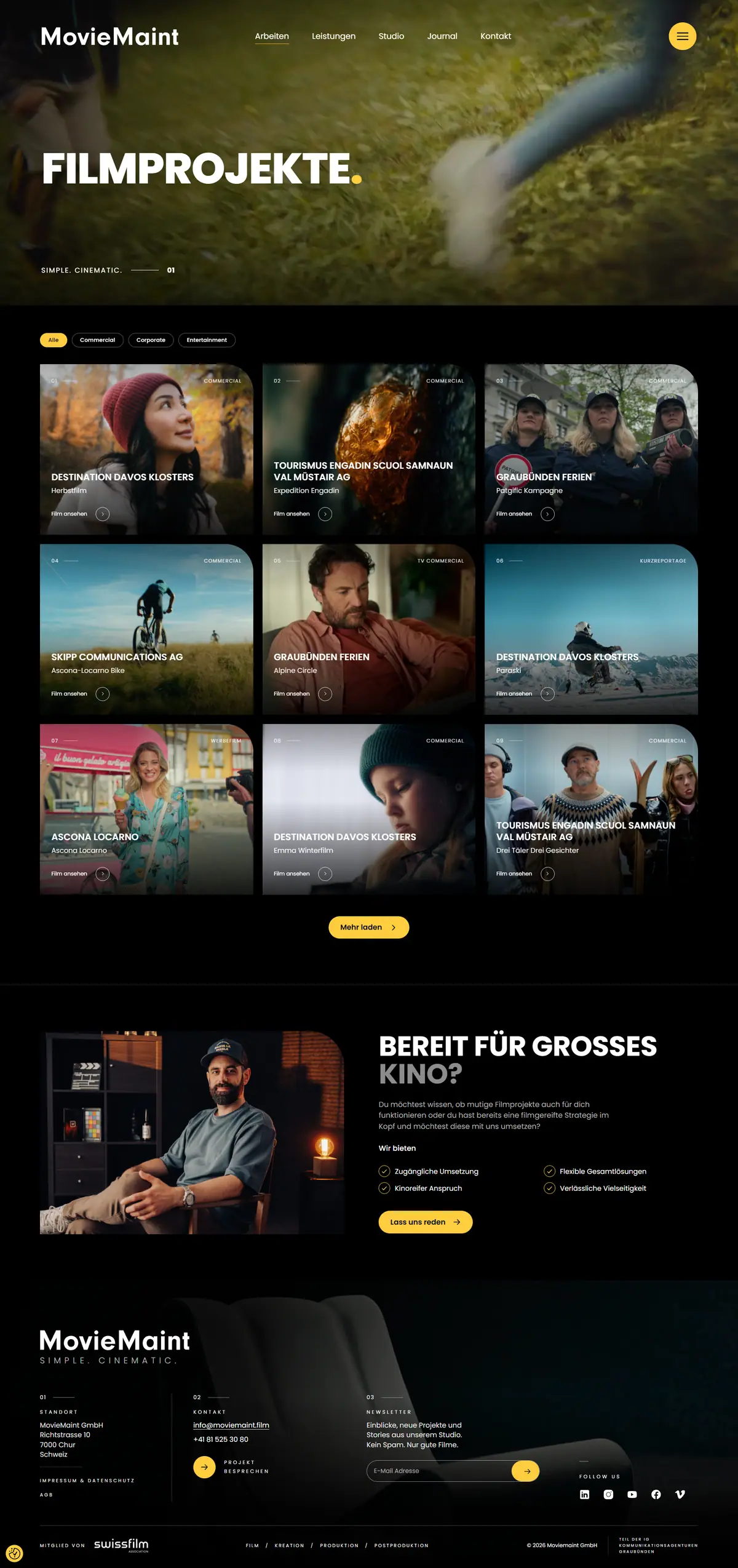 Agency Website — Film projects design