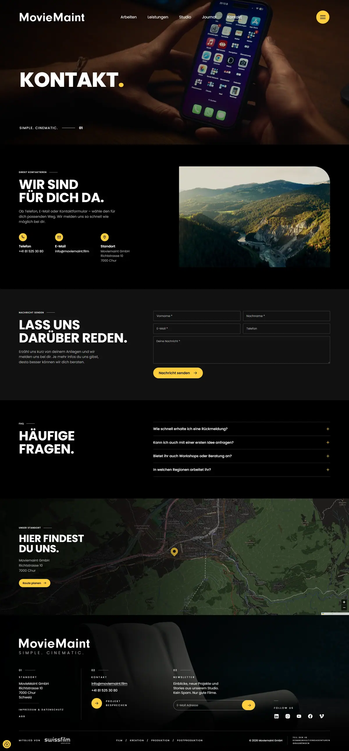 Agency Website — Contact design