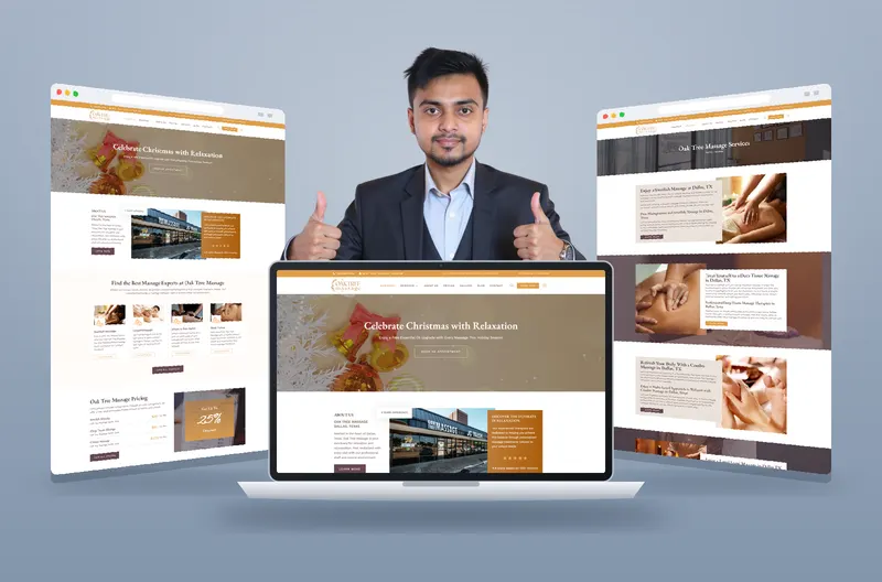 Oak Tree Massage website mockup designed by Kazi Talat