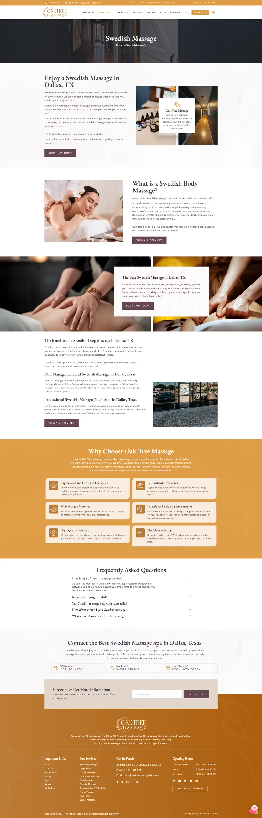 Oak Tree Massage — Page 3 page design