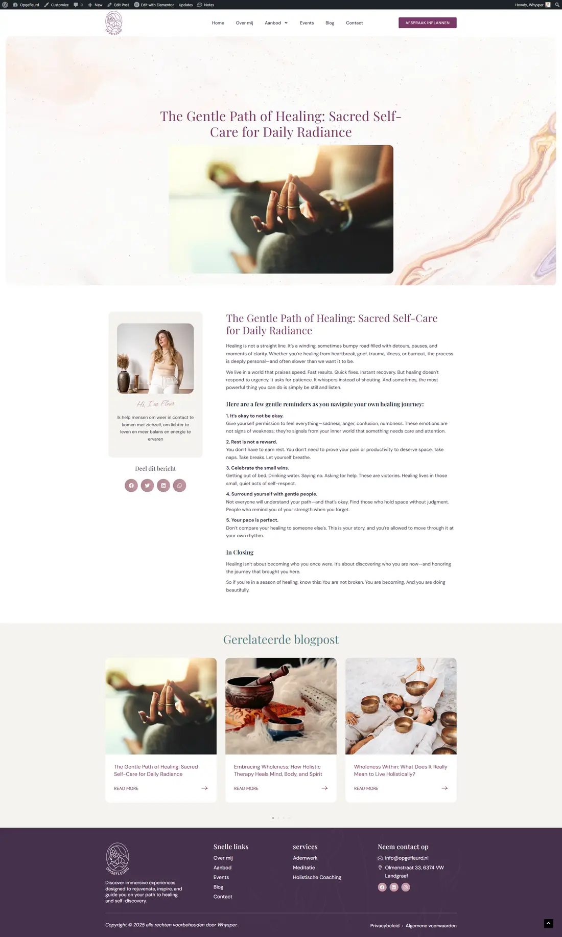 Opgefleurd Healing — Page 3 page design