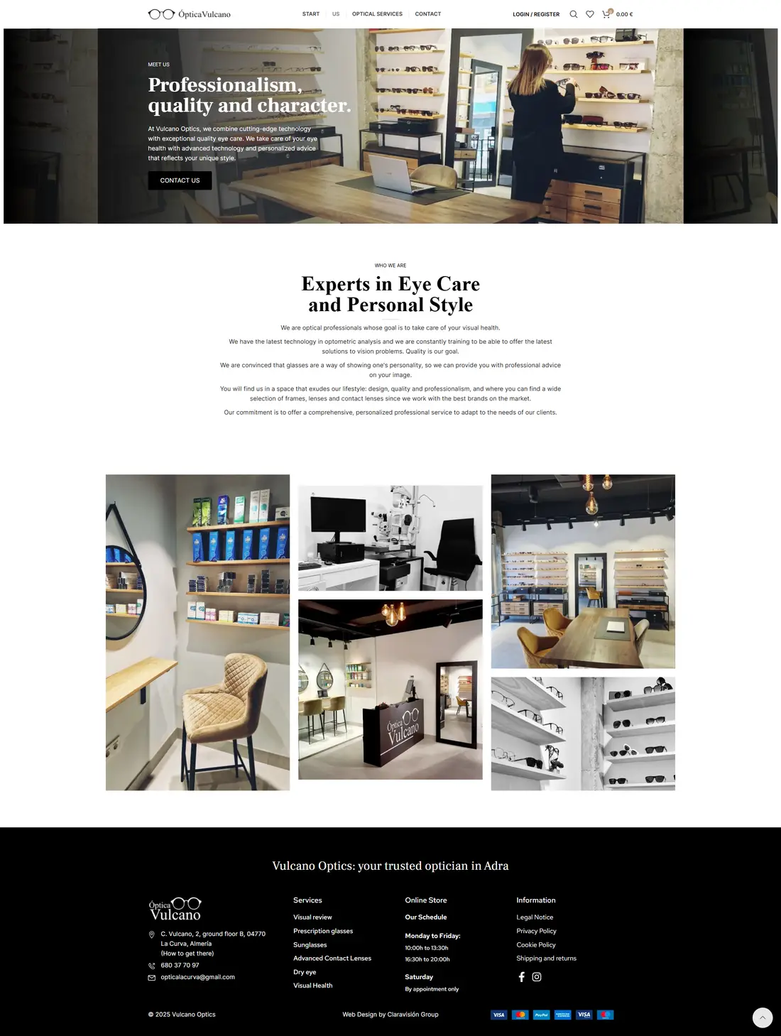 Óptica Vulcano — Page 3 page design