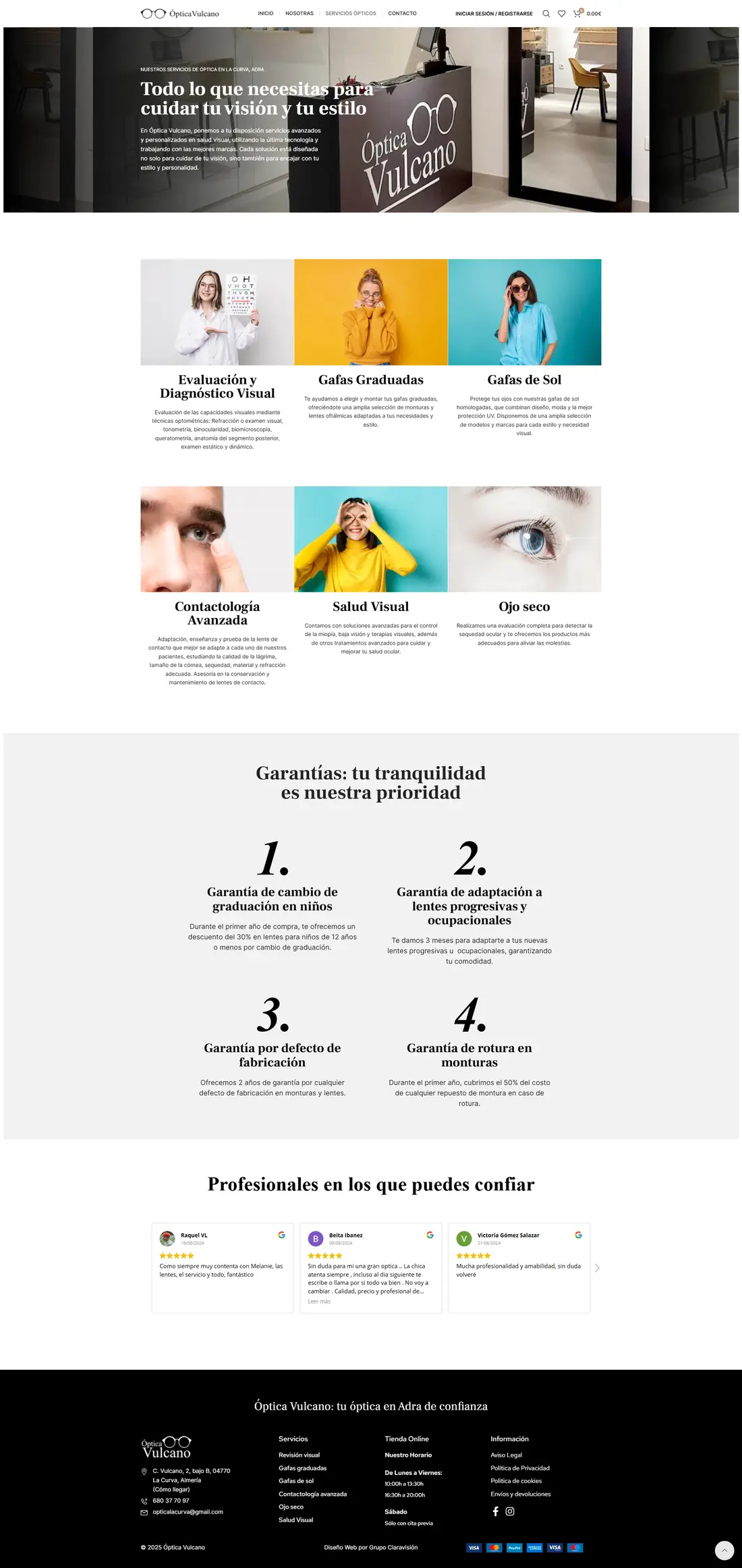 Óptica Vulcano — Page 4 page design