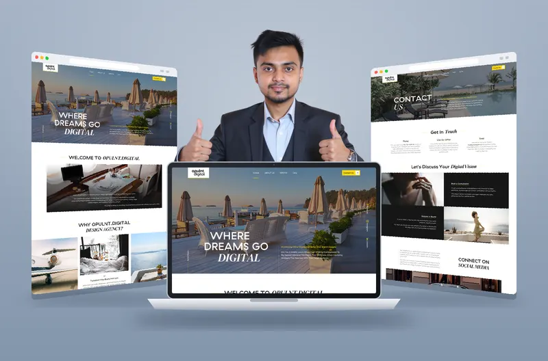 Opulnt Digital website mockup designed by Kazi Talat