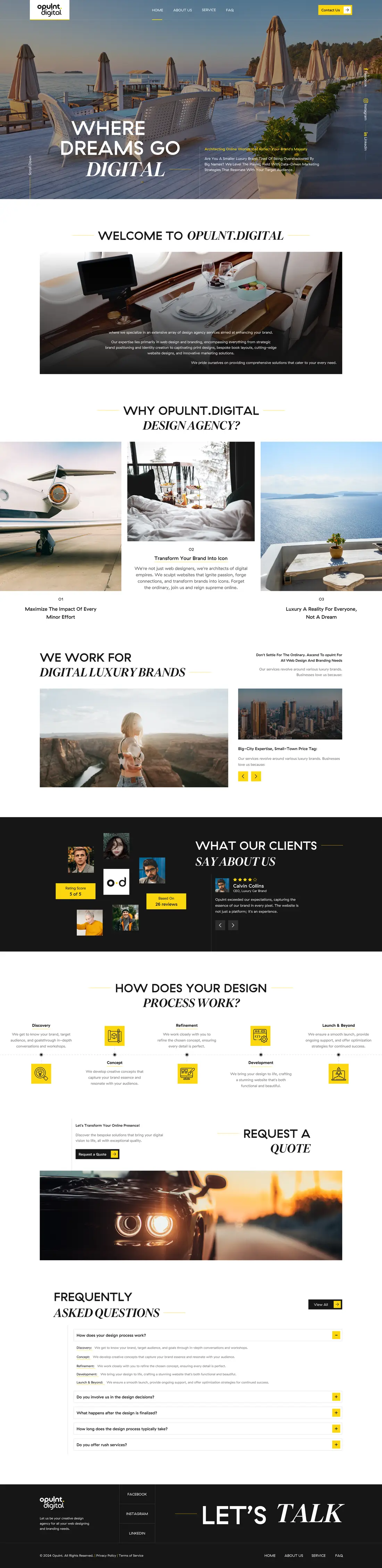 Opulnt Digital — Homepage page design