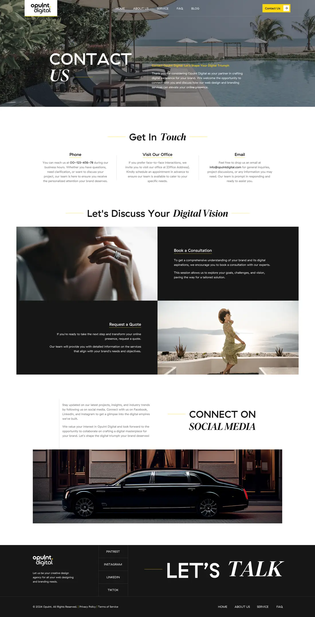 Opulnt Digital — Contact page design