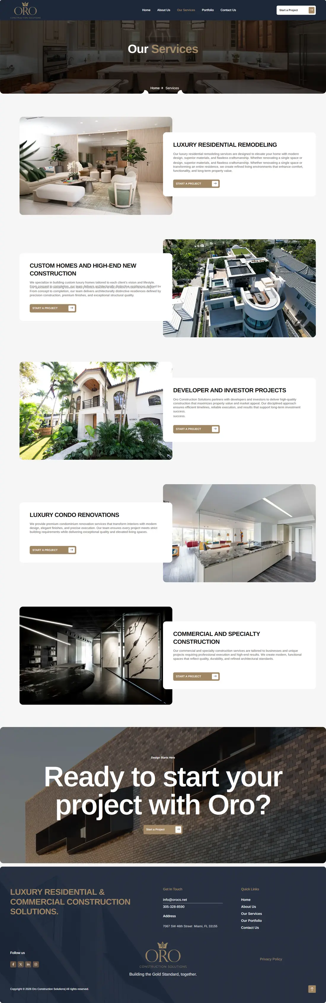 Oro Construction Solutions — Page 3 page design
