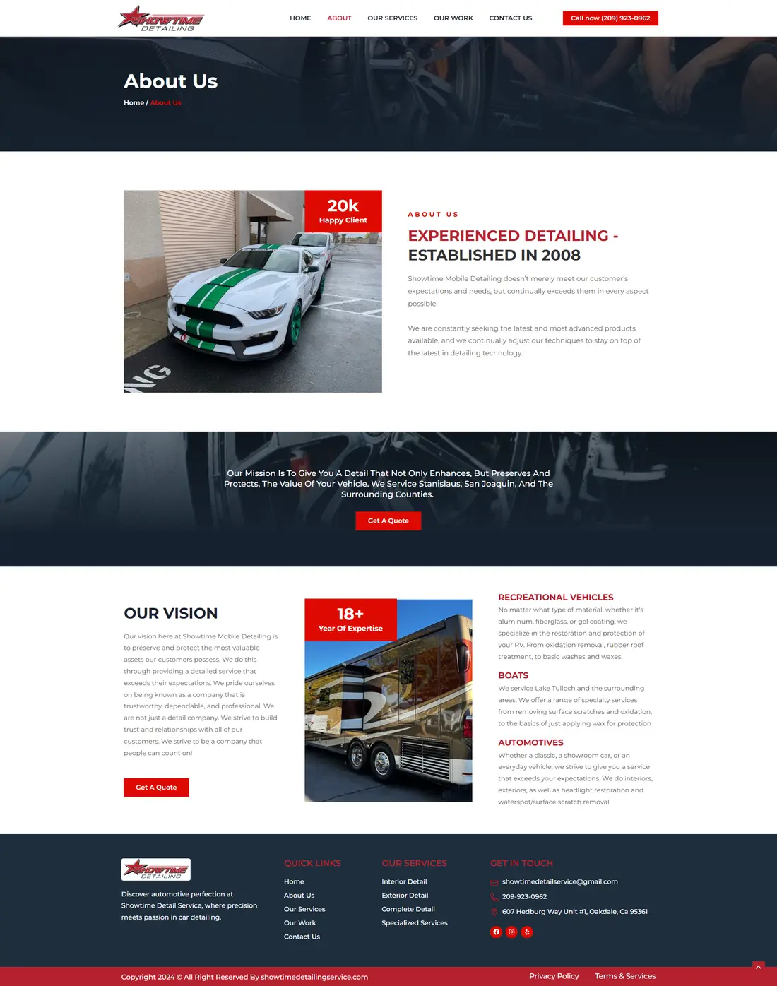Show Time Detailing — Page 3 page design