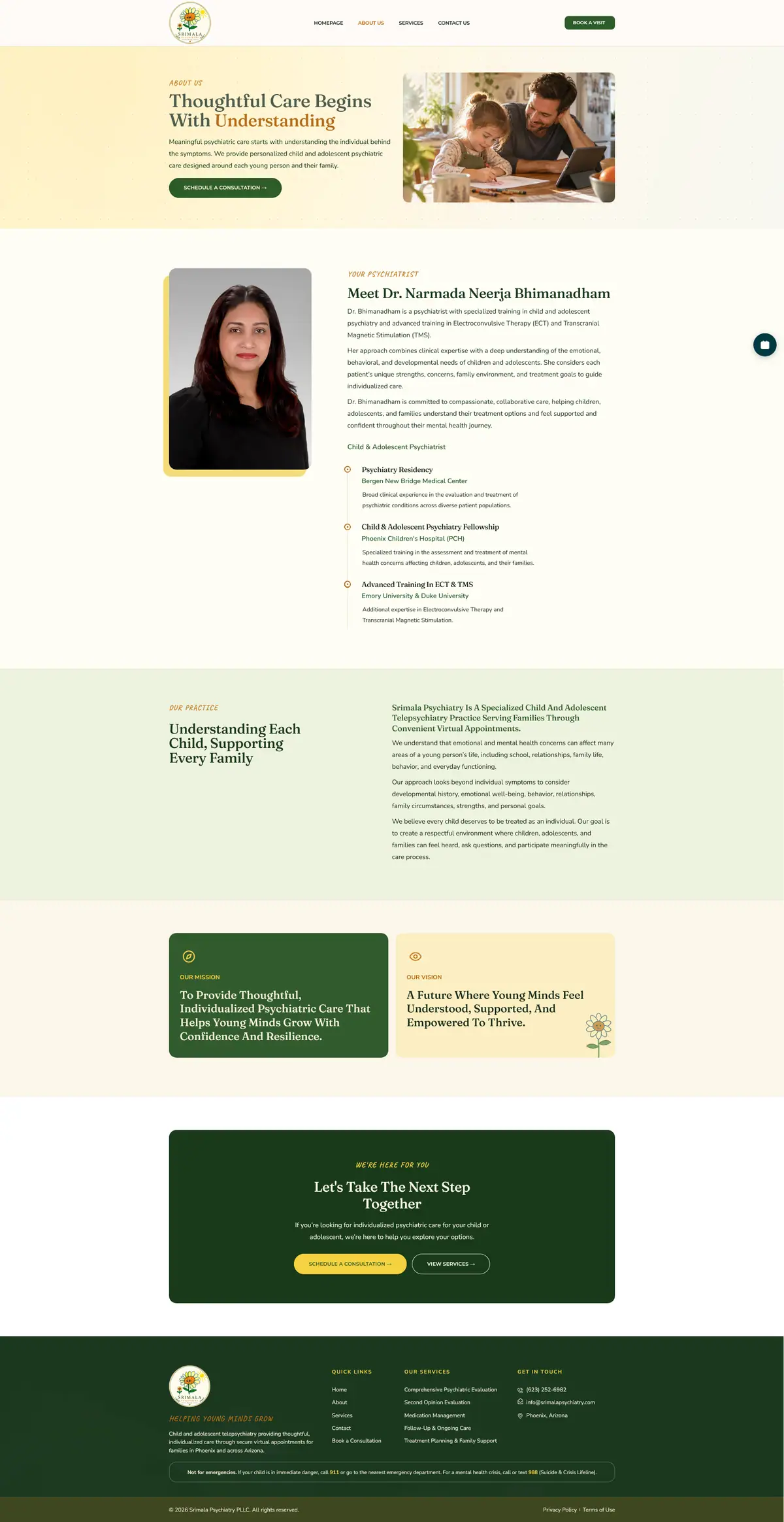 Child Psychiatry Website, Arizona — About design
